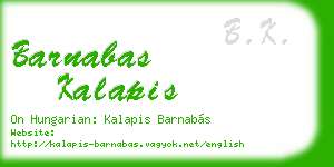 barnabas kalapis business card